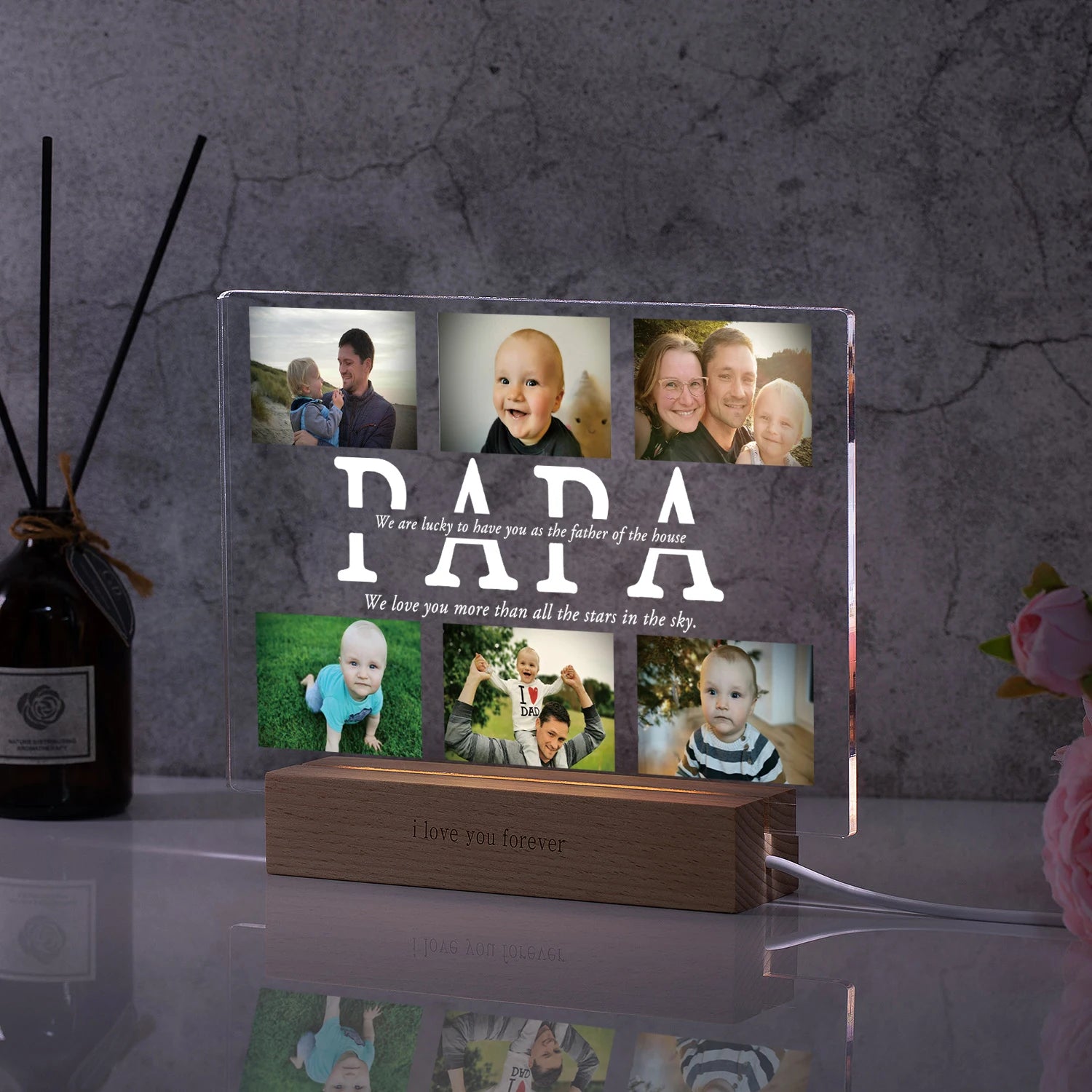 Lámpara acrílica personalizable