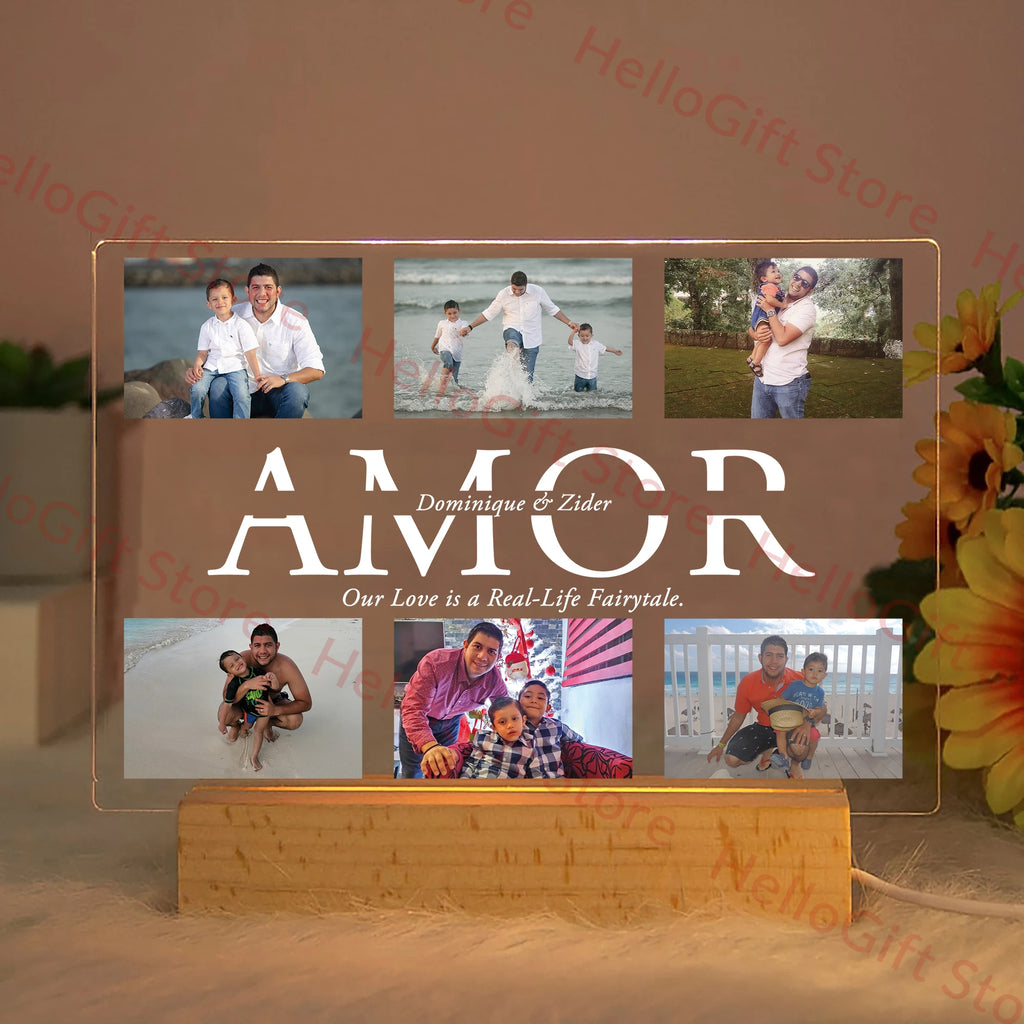 Lámpara acrílica personalizable